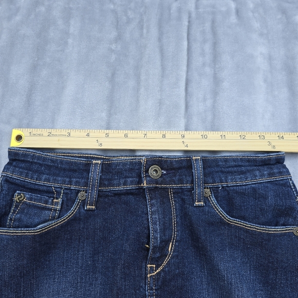 Denizen By Levis Womens Denim Skirt Size 4 Dark Wash With Pockets - Picture 4 of 8
